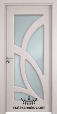 Стъклена интериорна врата Гама 208, цвят Перла